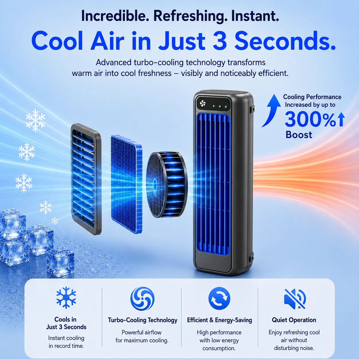 ClimateX - Mobile Climate Cooler – No installation required | Cools instantly with one press