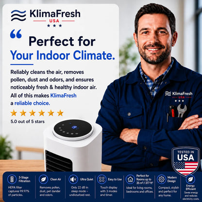 KlimaFresh – Mobile air cooler – No installation required | Cools up to 50 m²